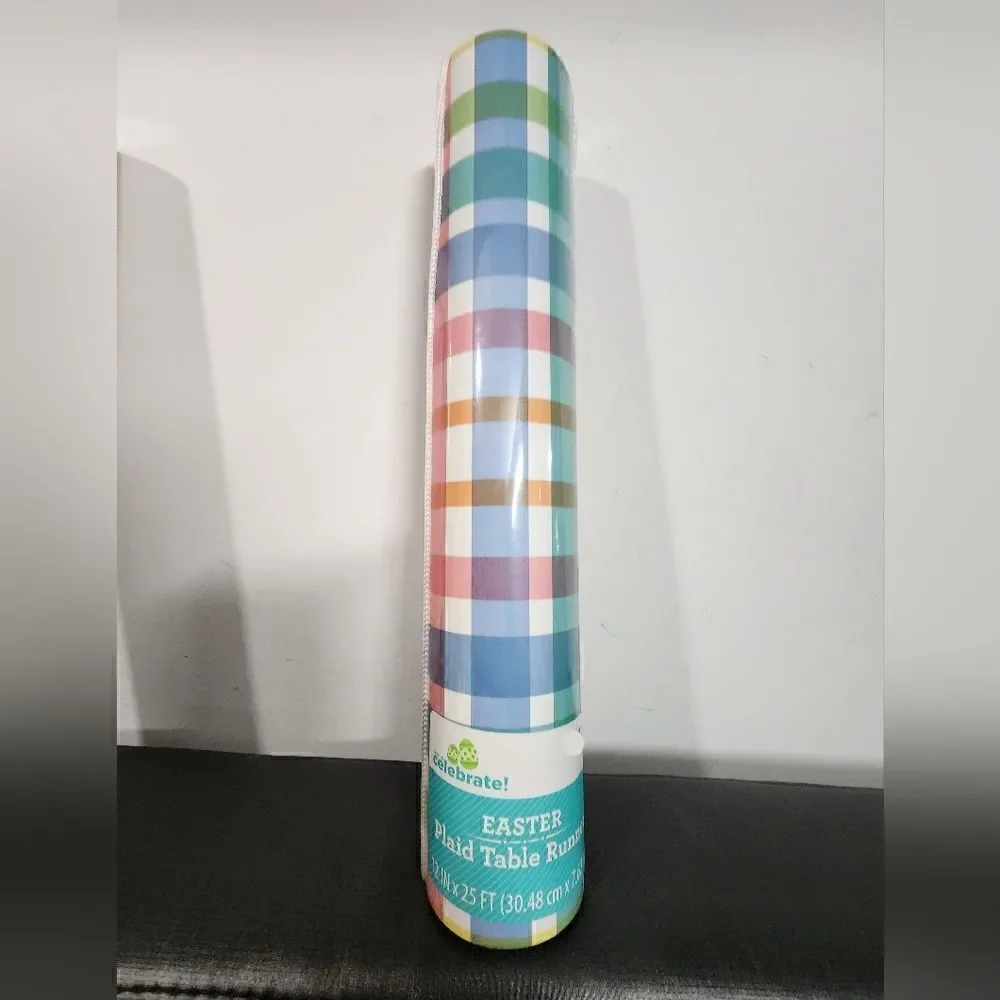 Lot of two rolls of paper Easter table runner 12 in  x 25 ft  pastel